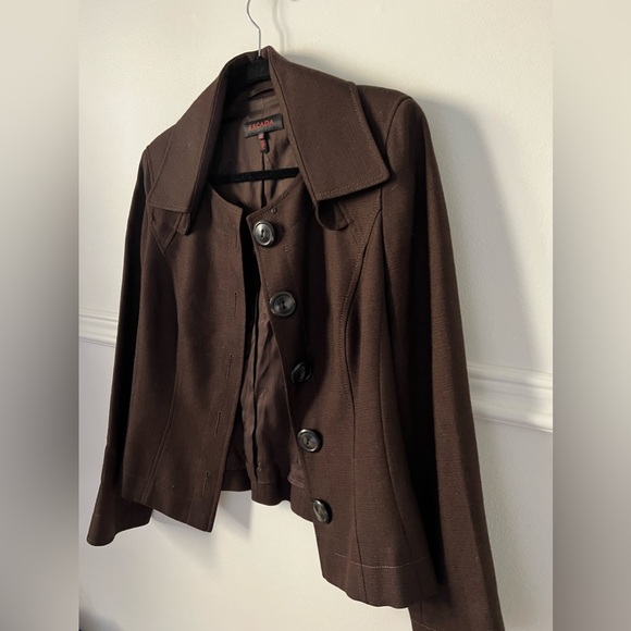 Escada NEW vintage jacket blazer 30% wool 70% rayon Made In Germany brown - Picture 3 of 17